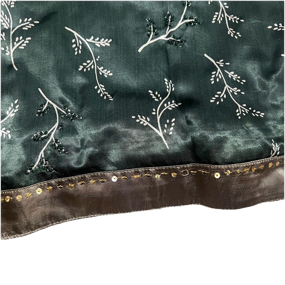 Vintage Oilily Green Skirt Medium Cottage Retro Embroidered Floral Y2K Boho M - Picture 11 of 15